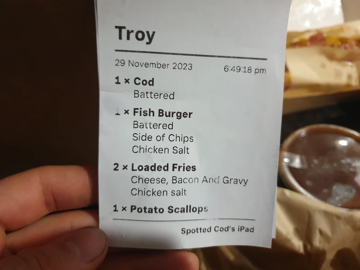 Menu, Everton Plaza Seafoods