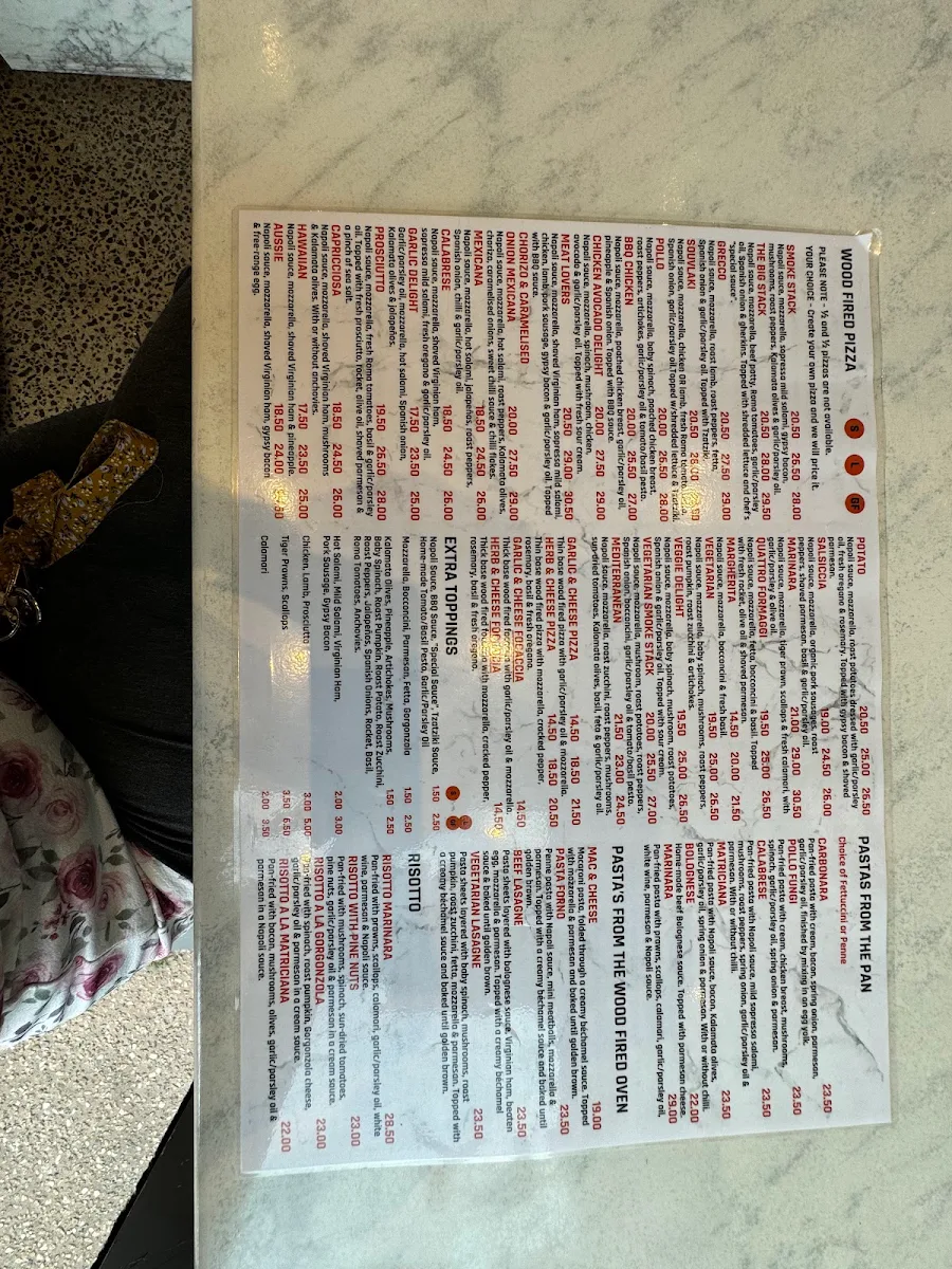 Menu, Mr Smoke Stack
