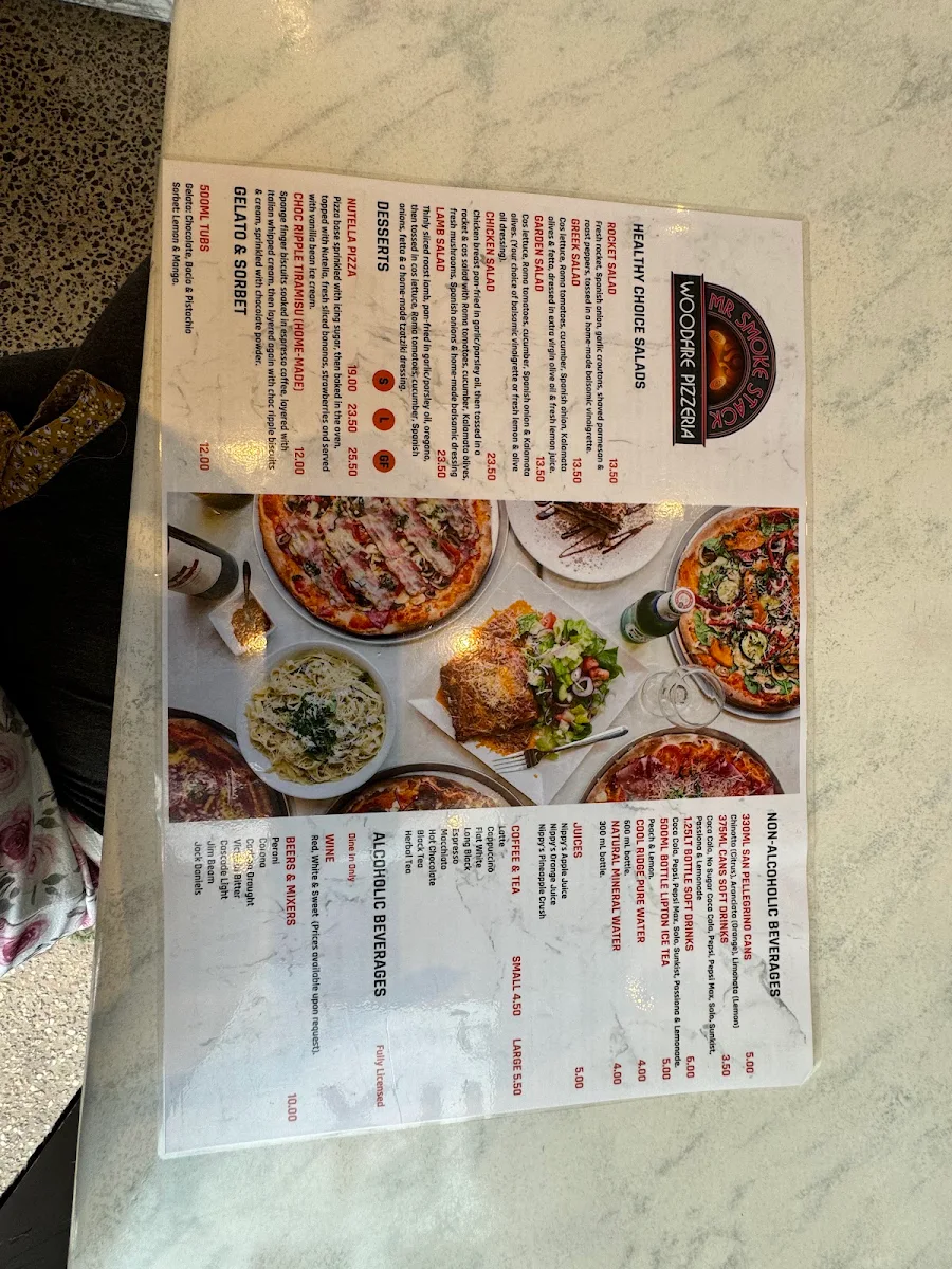 Menu, Mr Smoke Stack