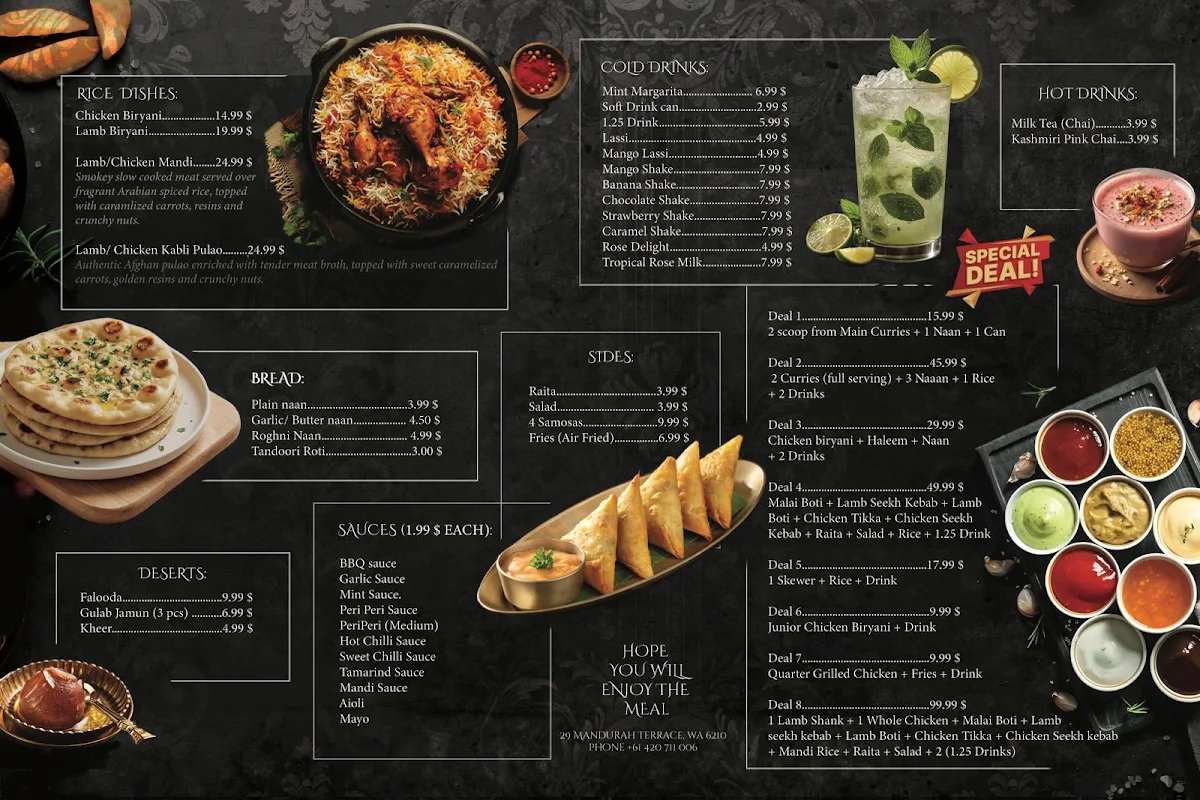 Menu, Shahi Mehfil