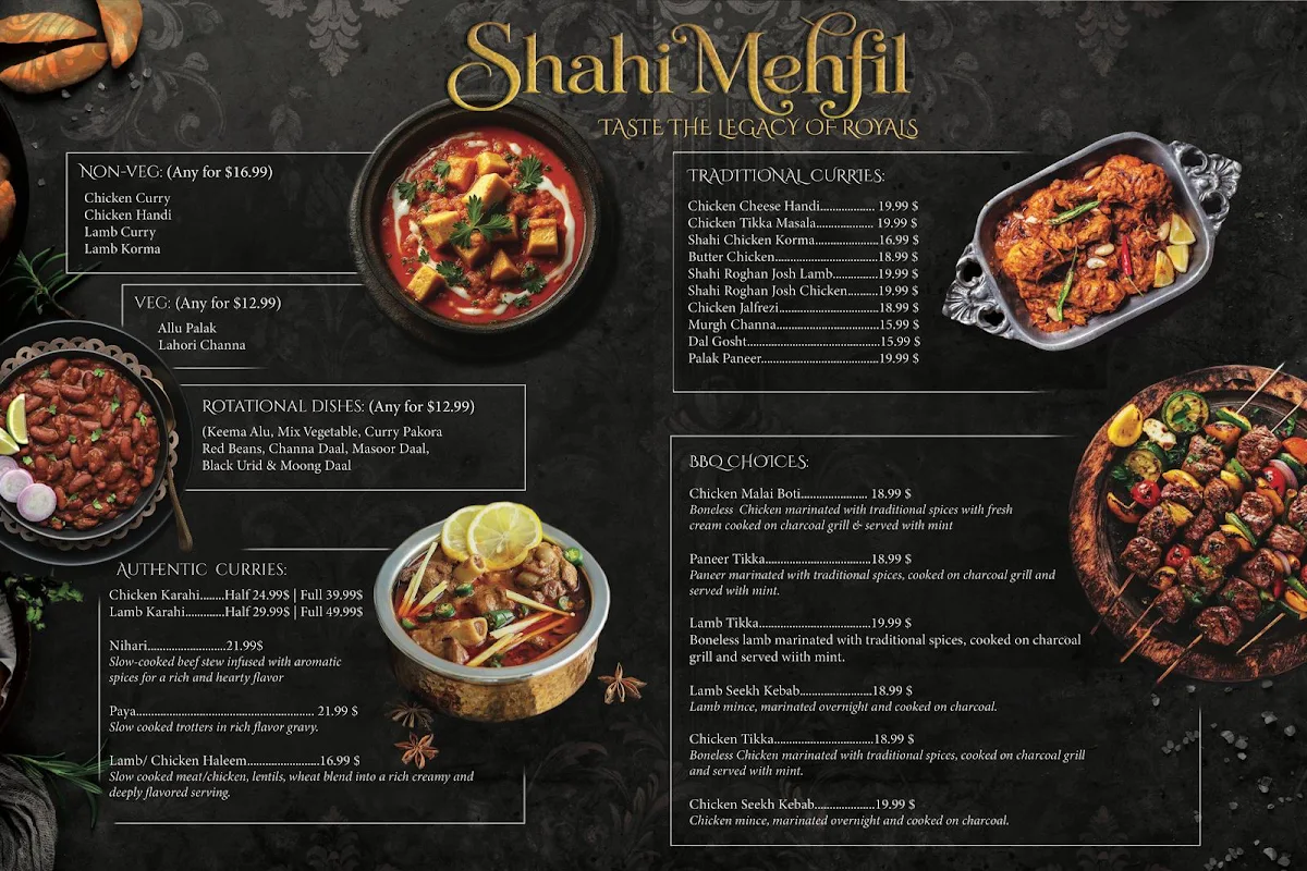 Menu, Shahi Mehfil