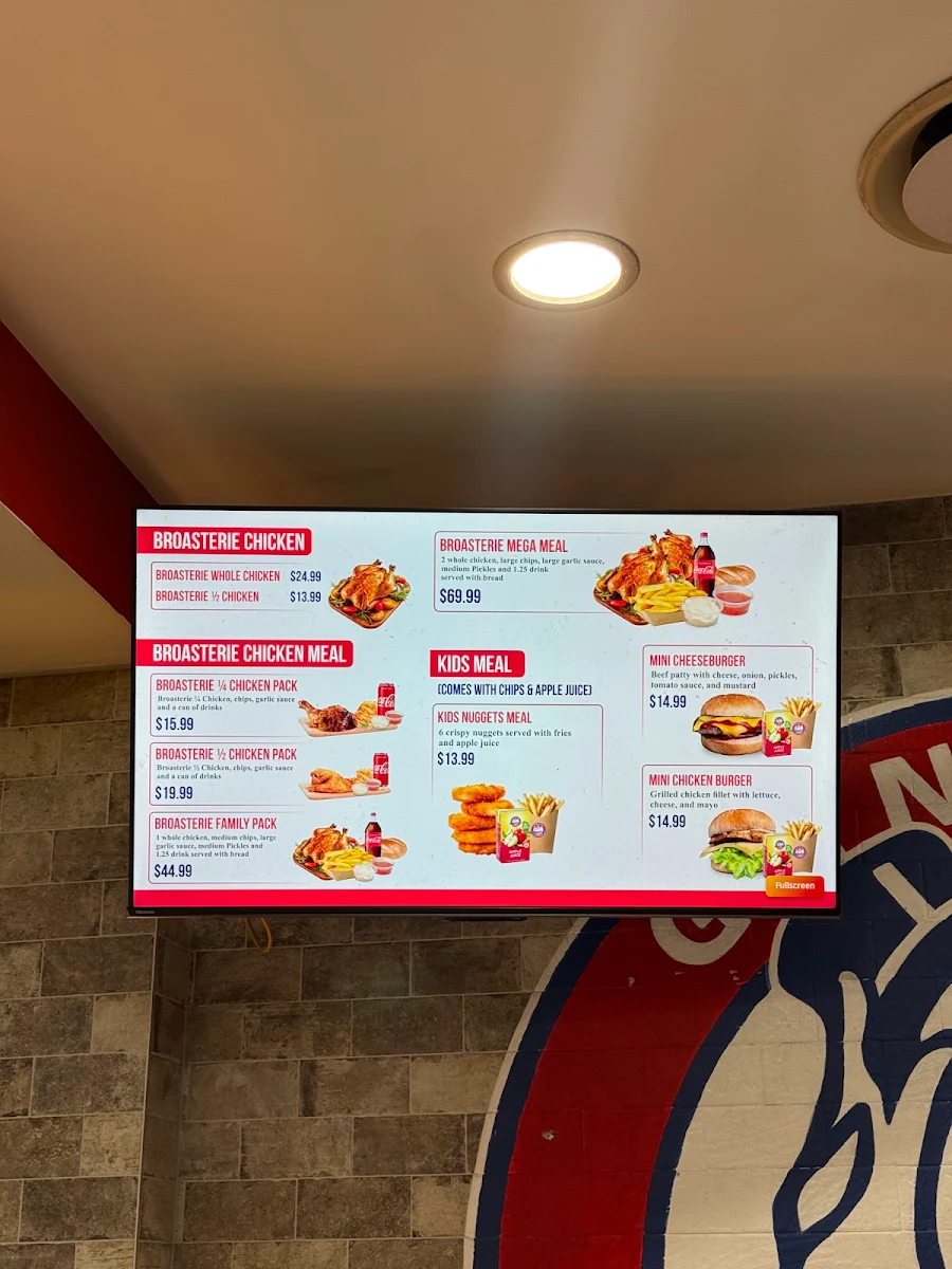Menu, Broaster Chicken Bass Hill