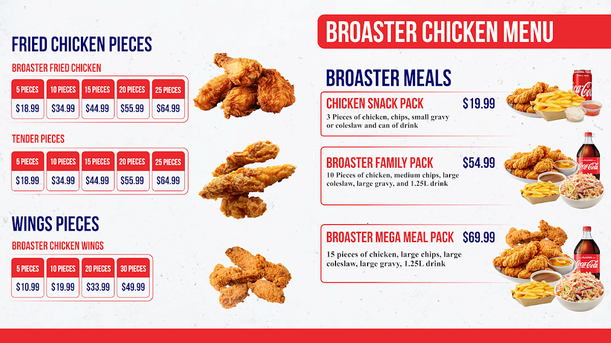 Menu, Broaster Chicken Bass Hill
