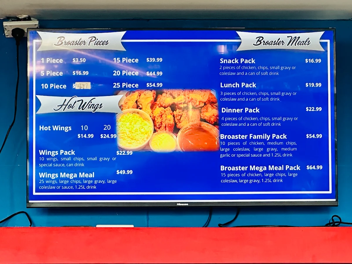 Menu, Broaster Chicken Bass Hill