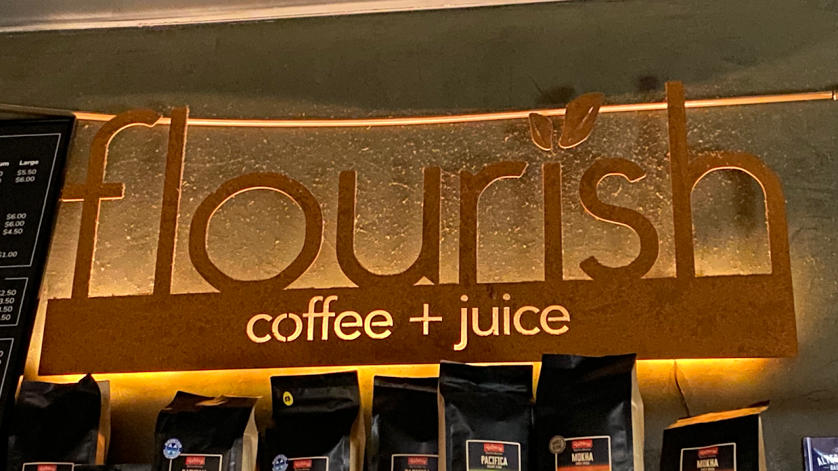 Menu, Flourish Coffee and Juice