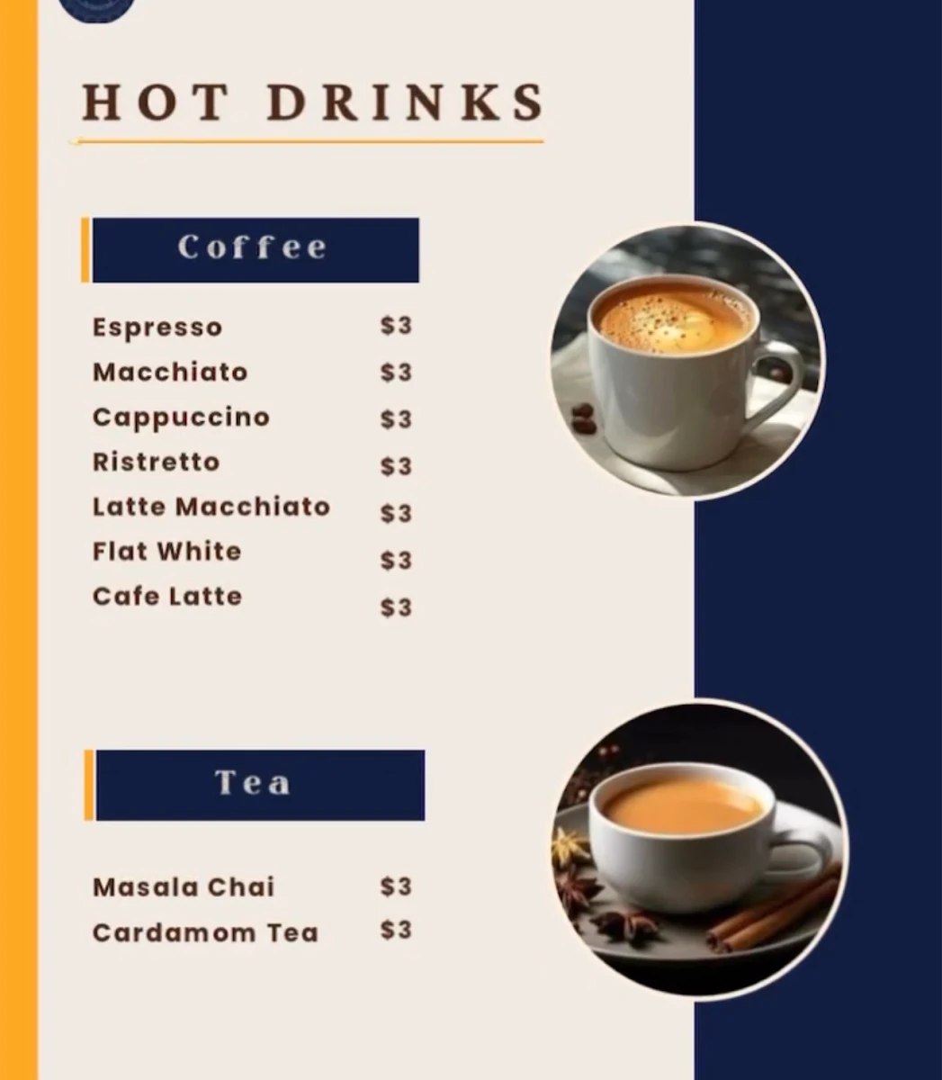 Menu, Robi’s Kitchen