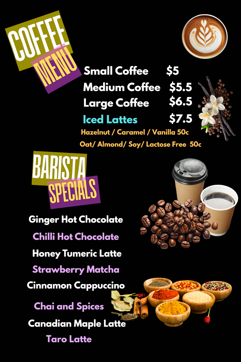 Menu, Top Fuel Café