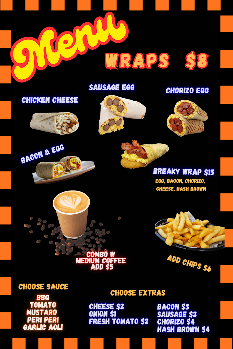 Menu, Top Fuel Café