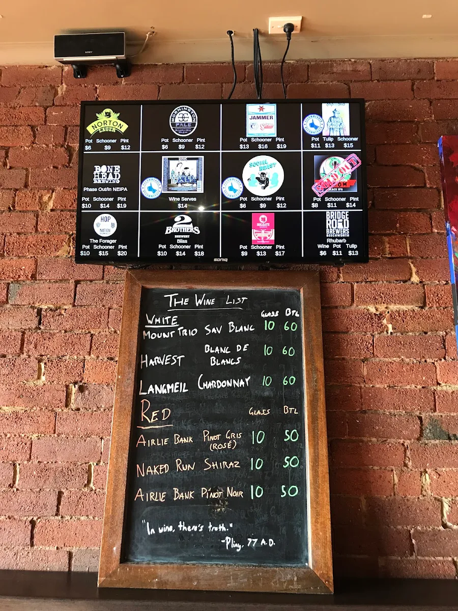 Menu, Jimmy's Tap & Barrel
