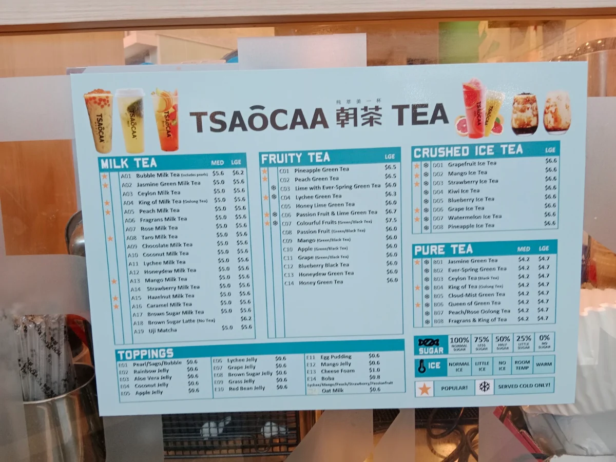 Menu, Yamato Teppanyaki & Tsaocaa Tea