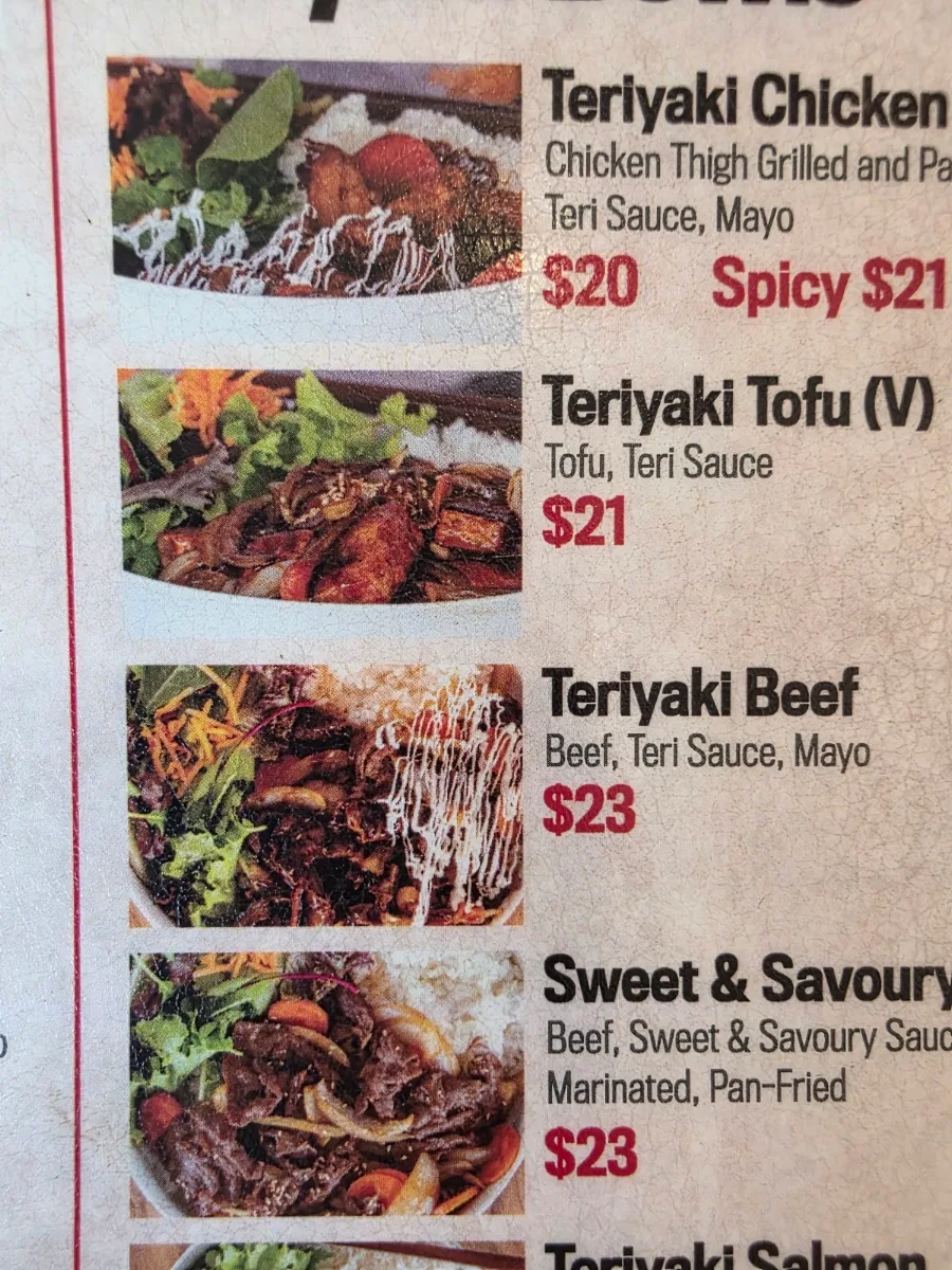 Menu, Sushi Ari Maroochydore