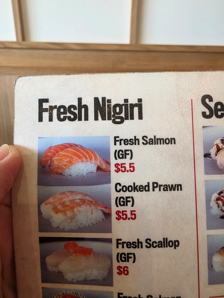 Menu, Sushi Ari Maroochydore