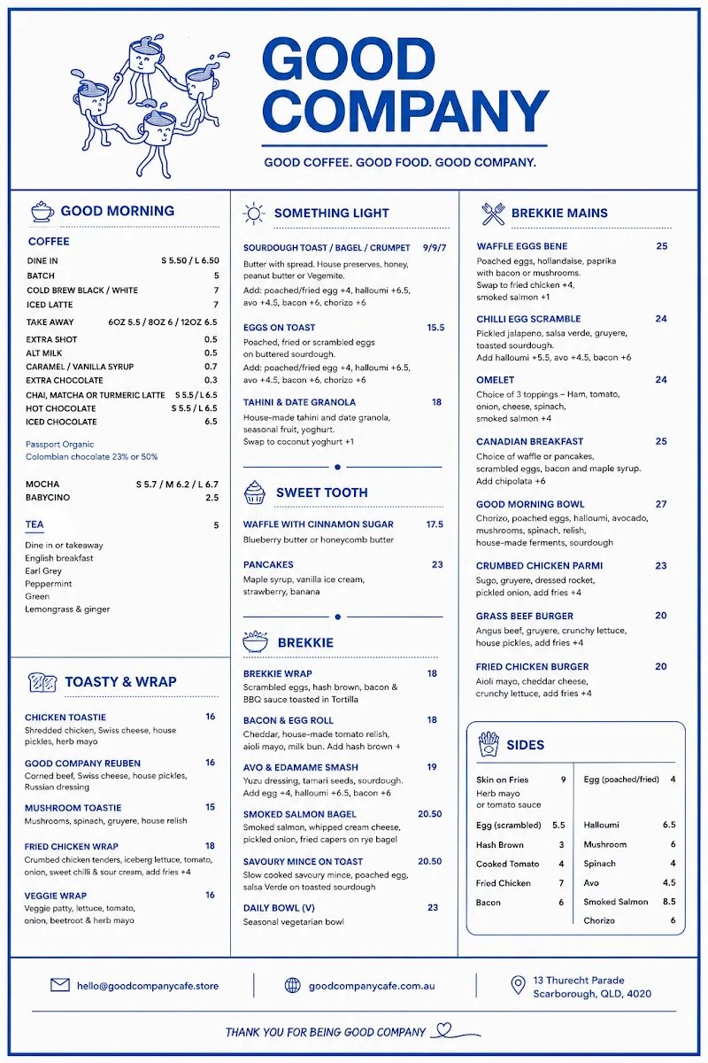 Menu, Good Company