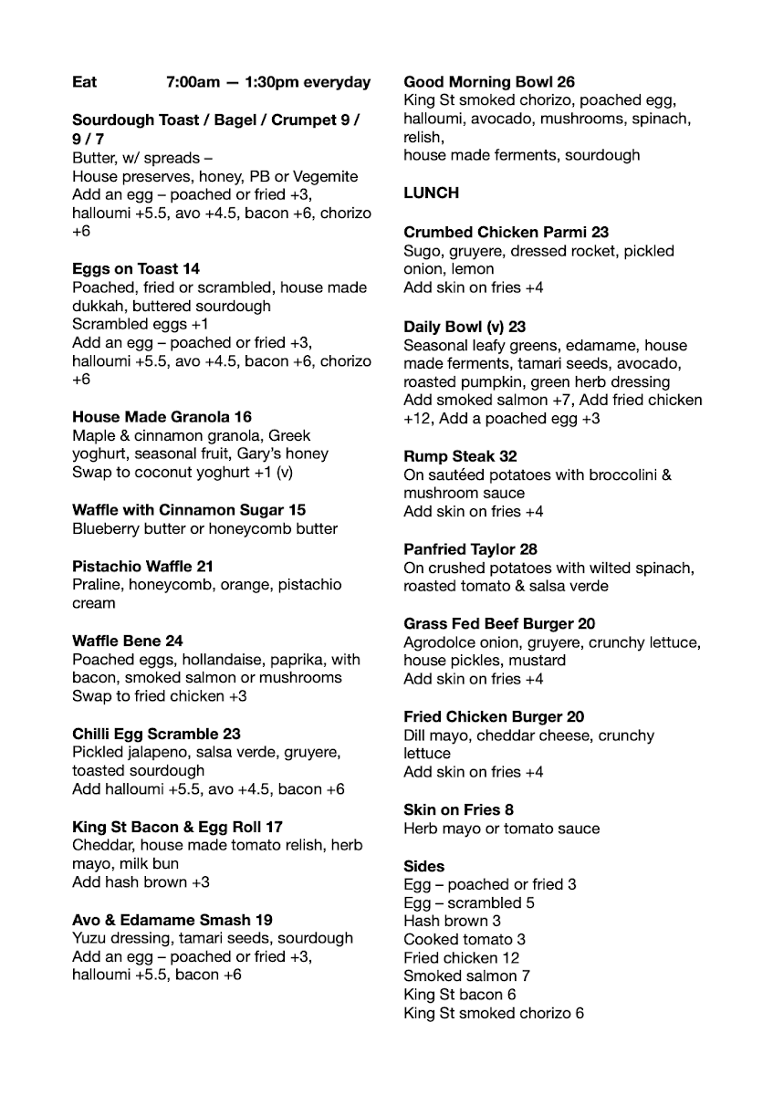 Menu, Good Company