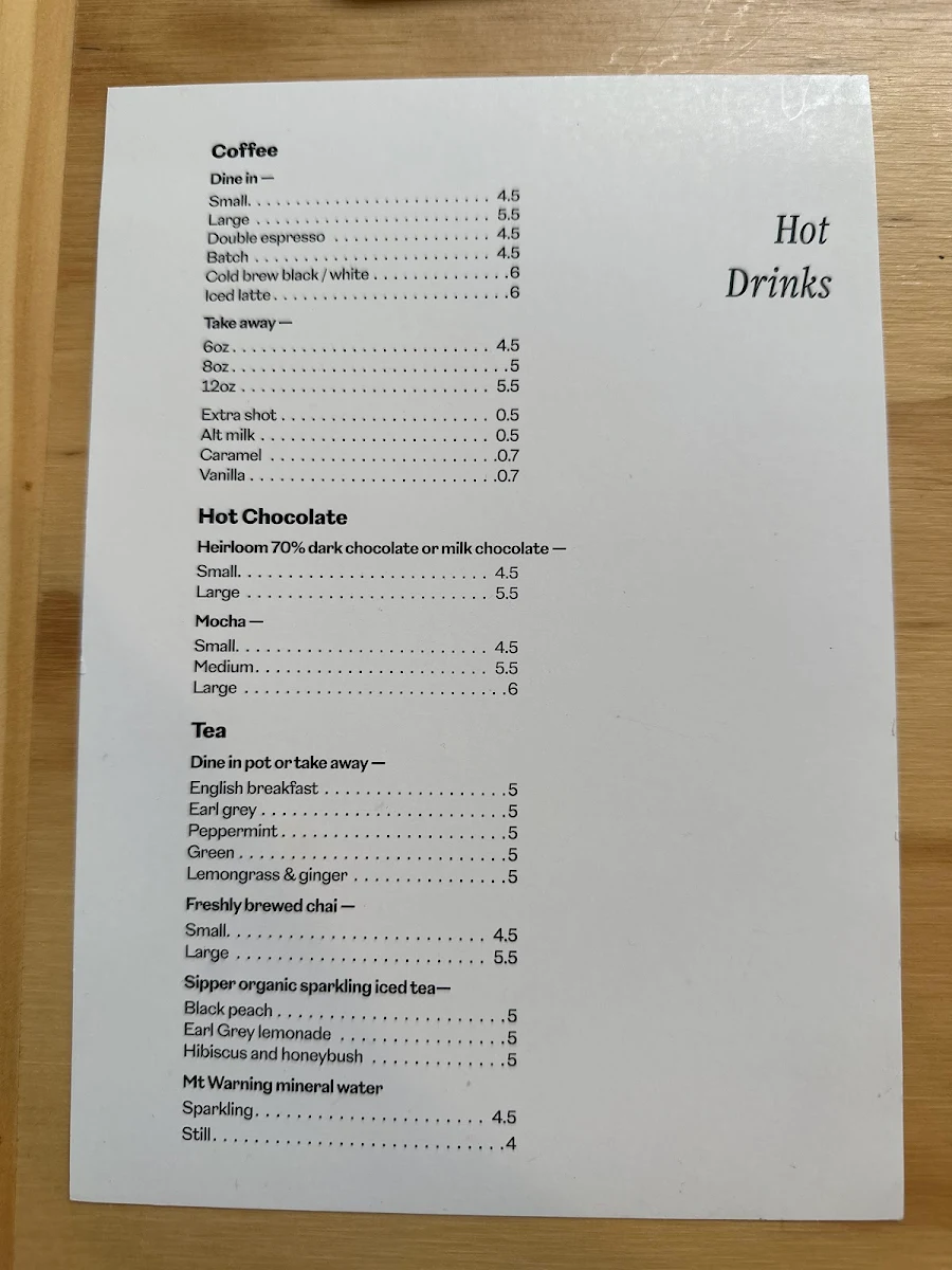 Menu, Good Company