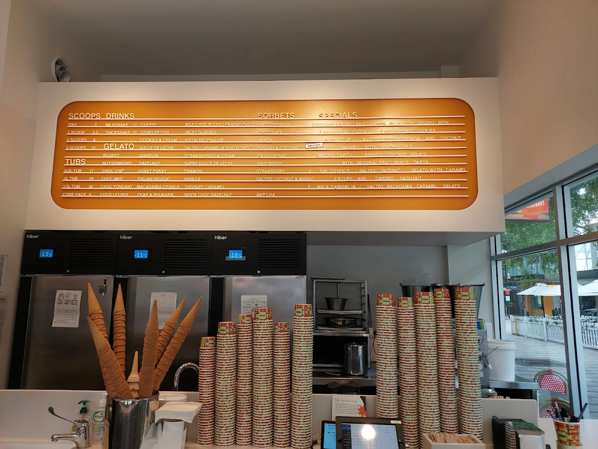 Menu, Gelato Messina Manly