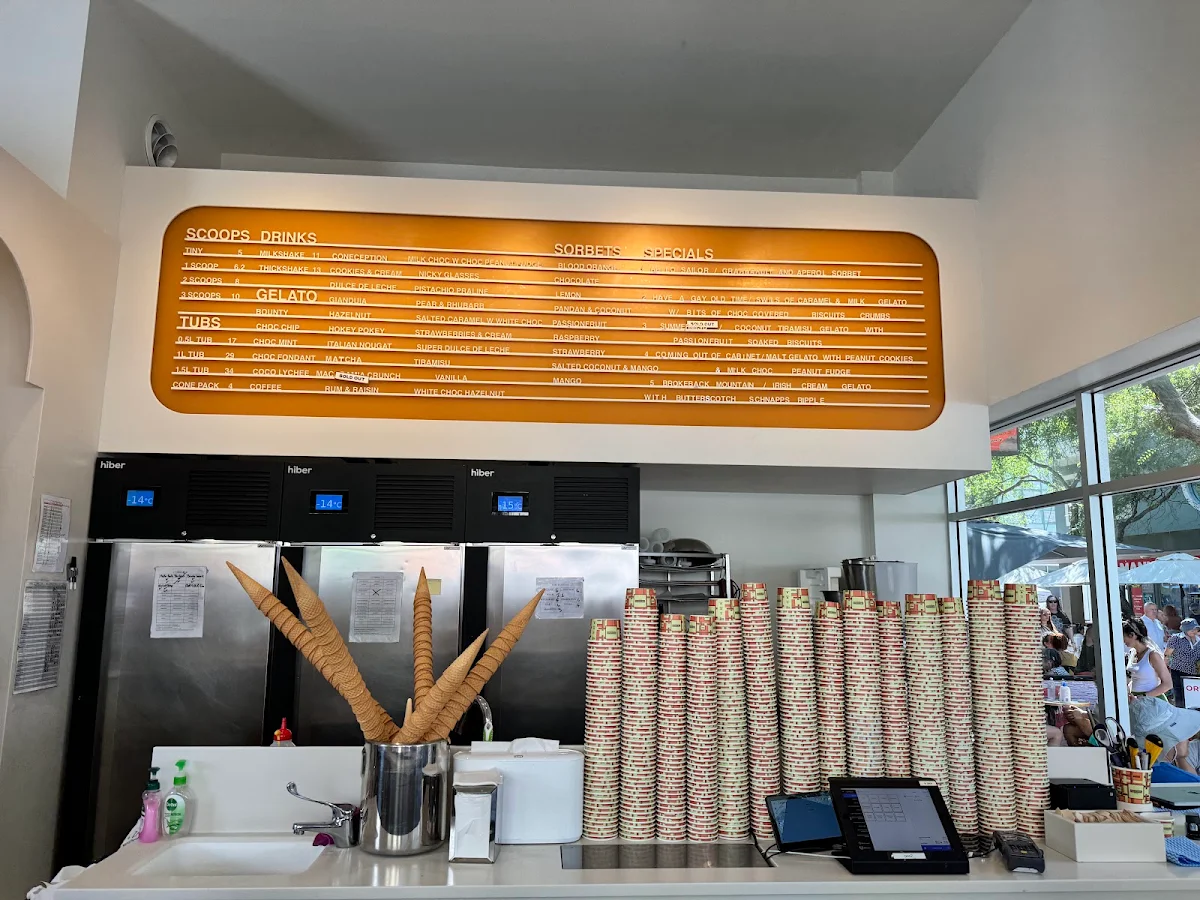 Menu, Gelato Messina Manly