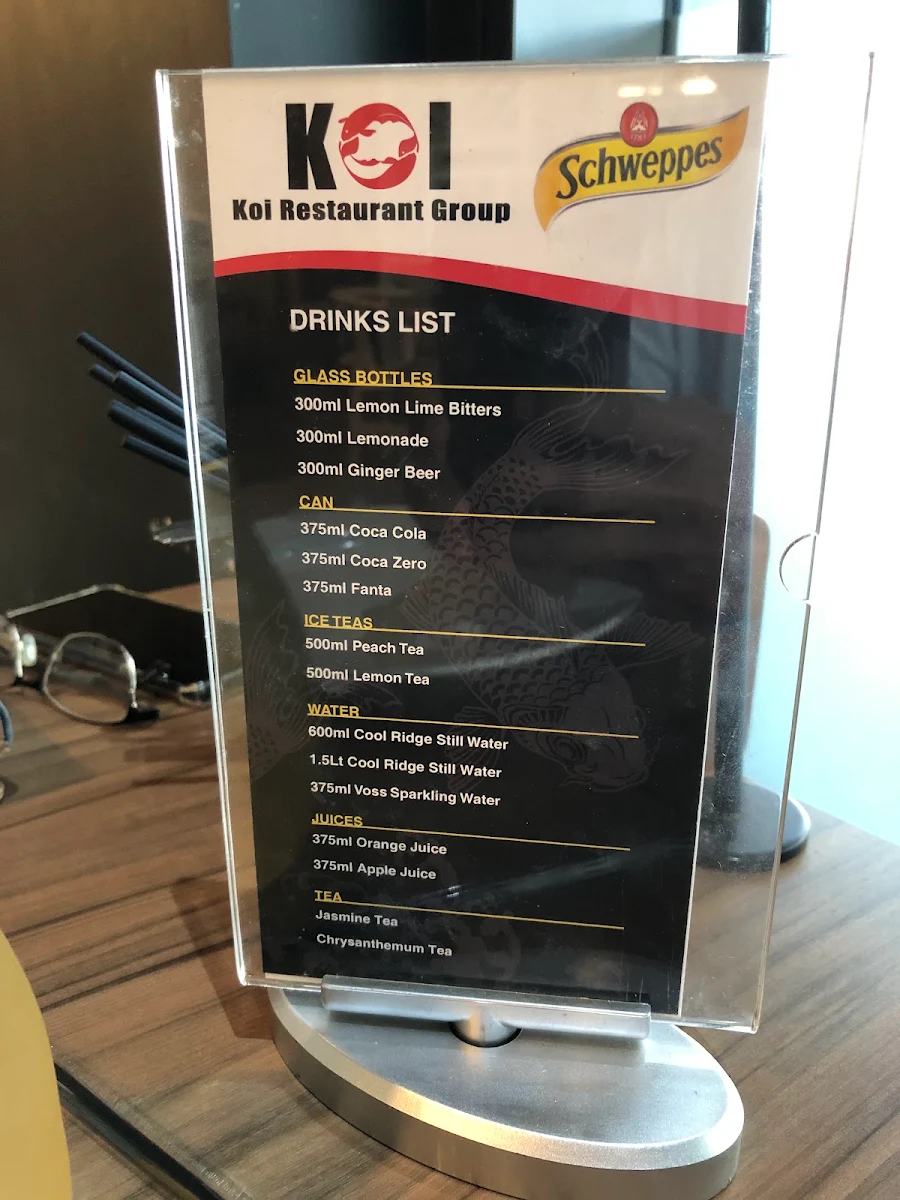 Menu, Koi Chinese Harrisdale