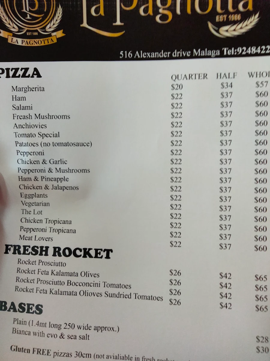 Menu, La Pagnotta