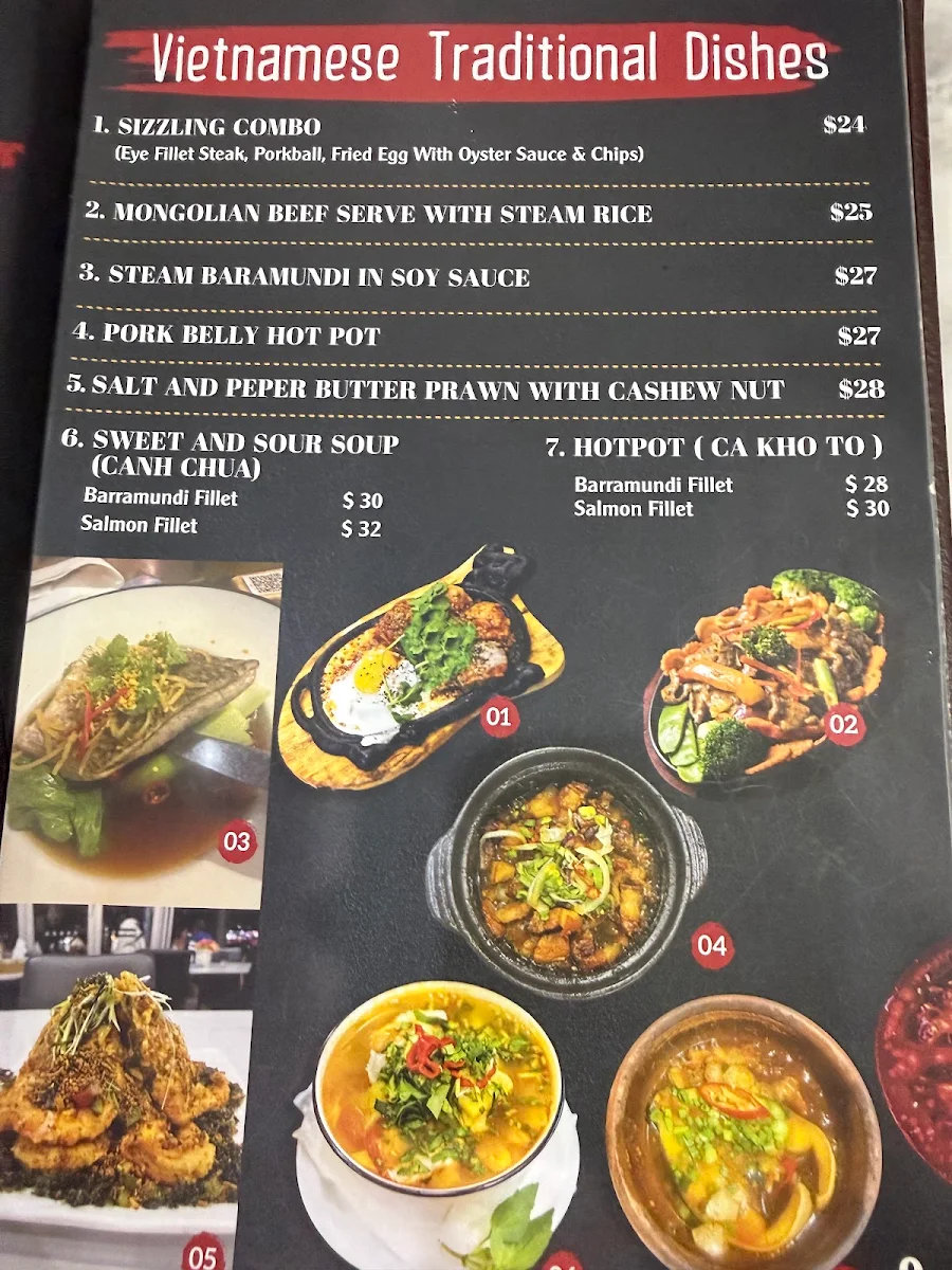 Menu, PHO777 Vietnamese Cuisine