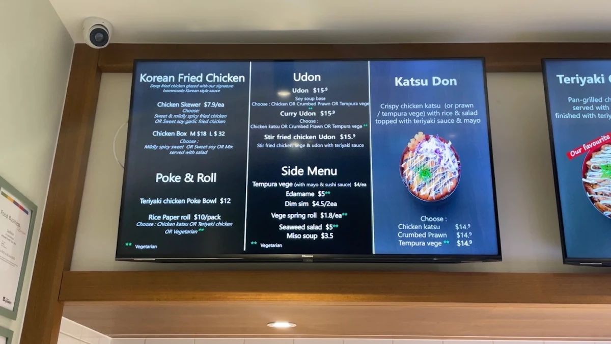 Menu, Sushiria