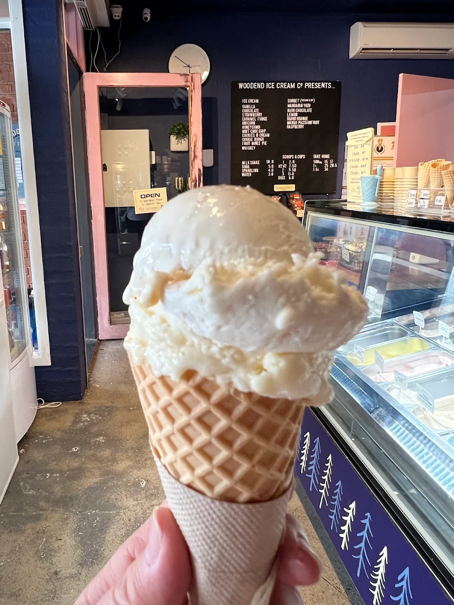 Menu, Woodend Ice Cream Co.