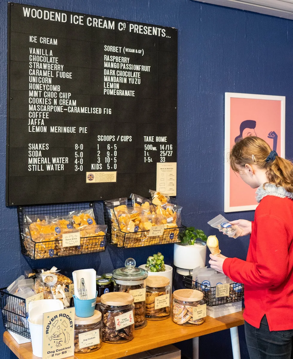 Menu, Woodend Ice Cream Co.