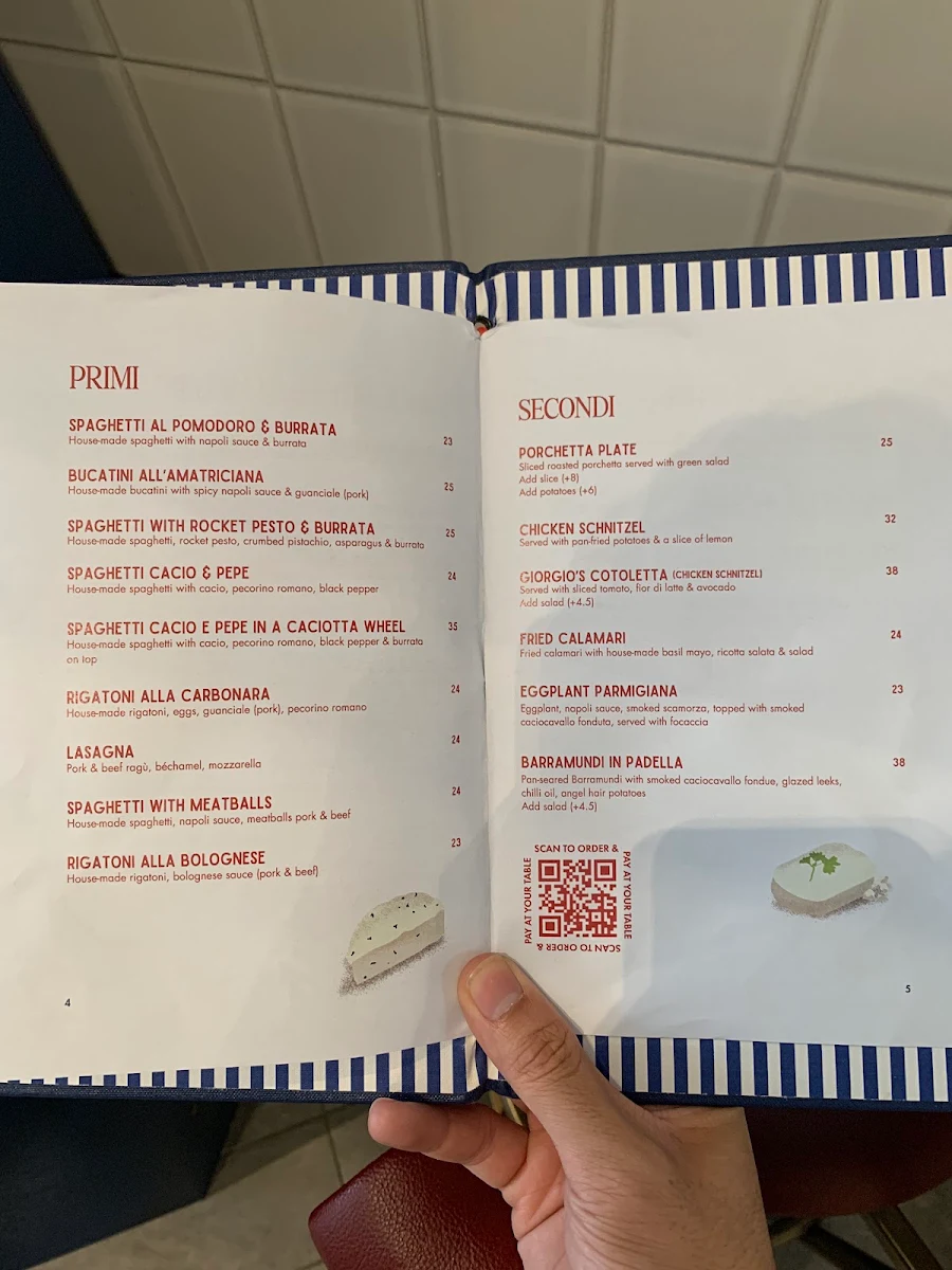 Menu, That's Amore Cheesery