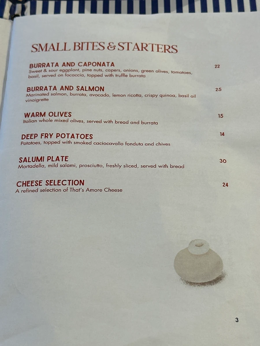 Menu, That's Amore Cheesery