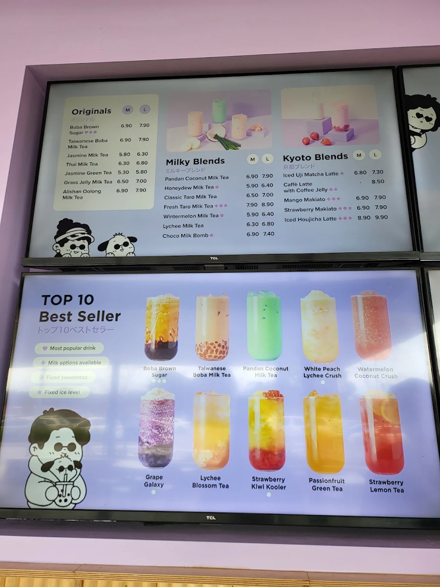 Menu, BOBABOBA KINGSWAY