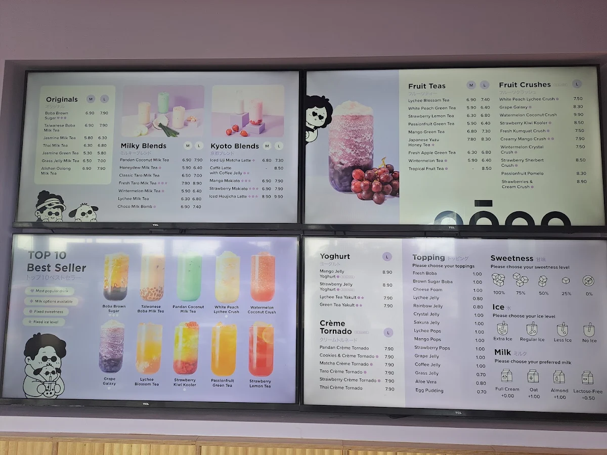Menu, BOBABOBA KINGSWAY