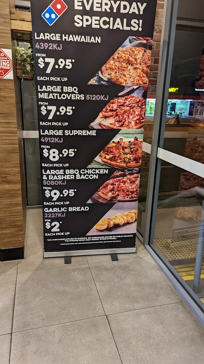 Menu, Domino's Pizza North Mackay