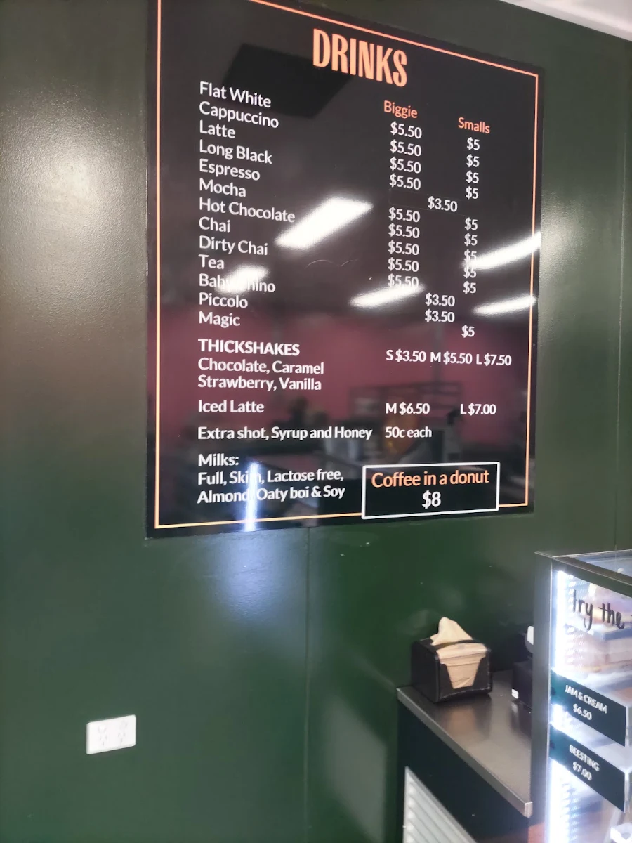 Menu, Kenilworth Bakery