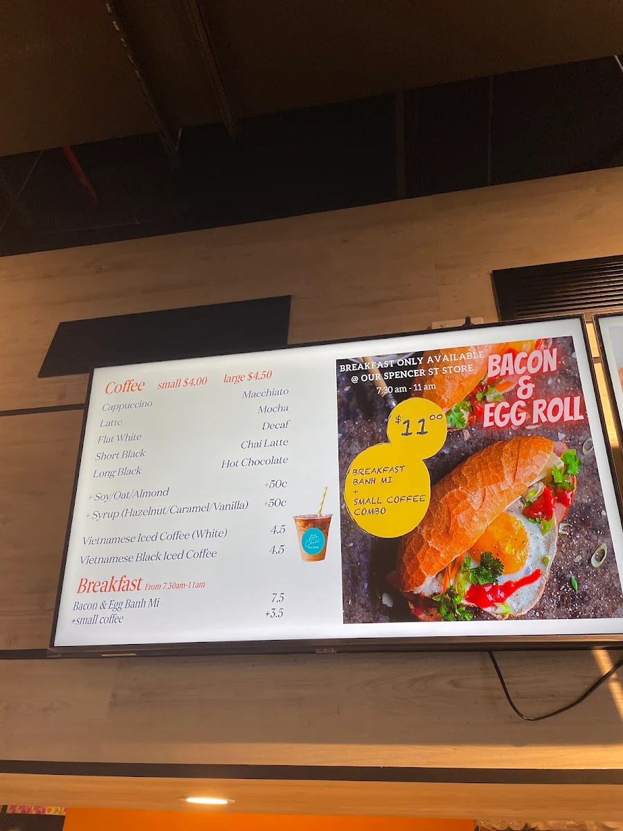 Menu, Phuoc Thanh Bakery West Melbourne