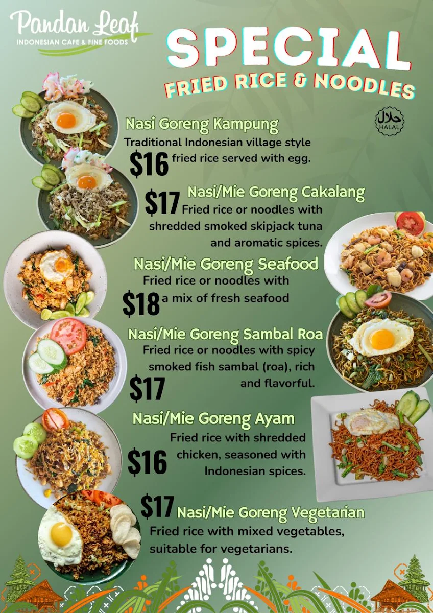 Menu, PandanLeaf Indonesia Cafe & Fine Foods