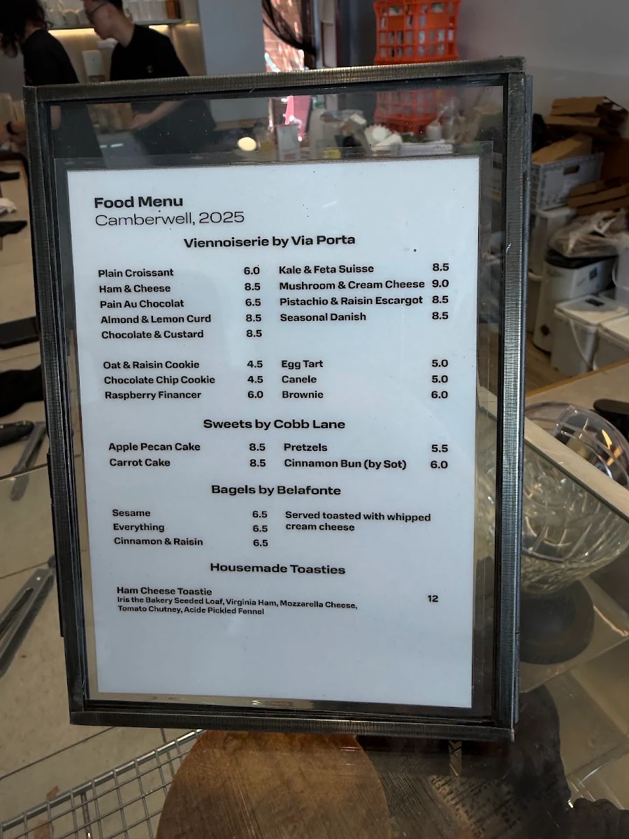 Menu, Crimson Coffee