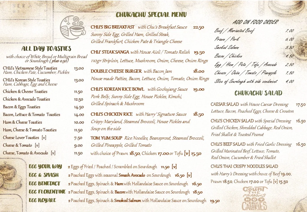 Menu, ChuKaChu