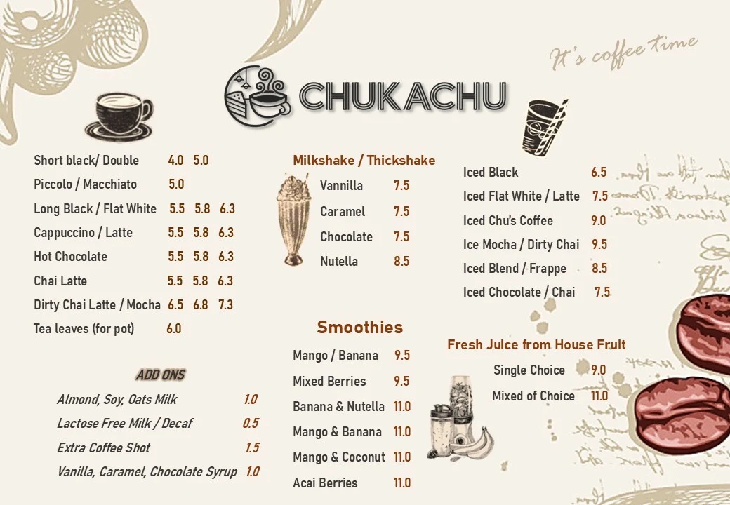 Menu, ChuKaChu