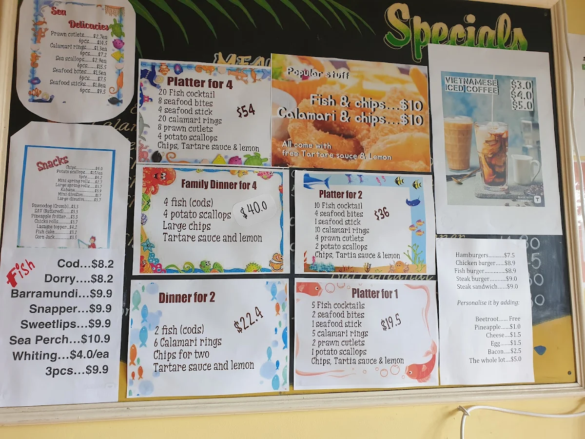 Menu, Pipis Seafood
