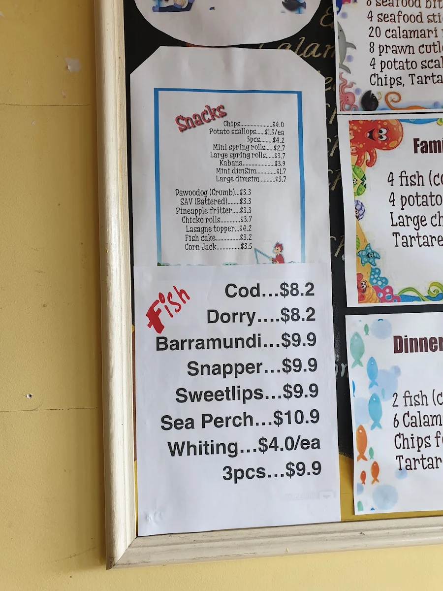 Menu, Pipis Seafood