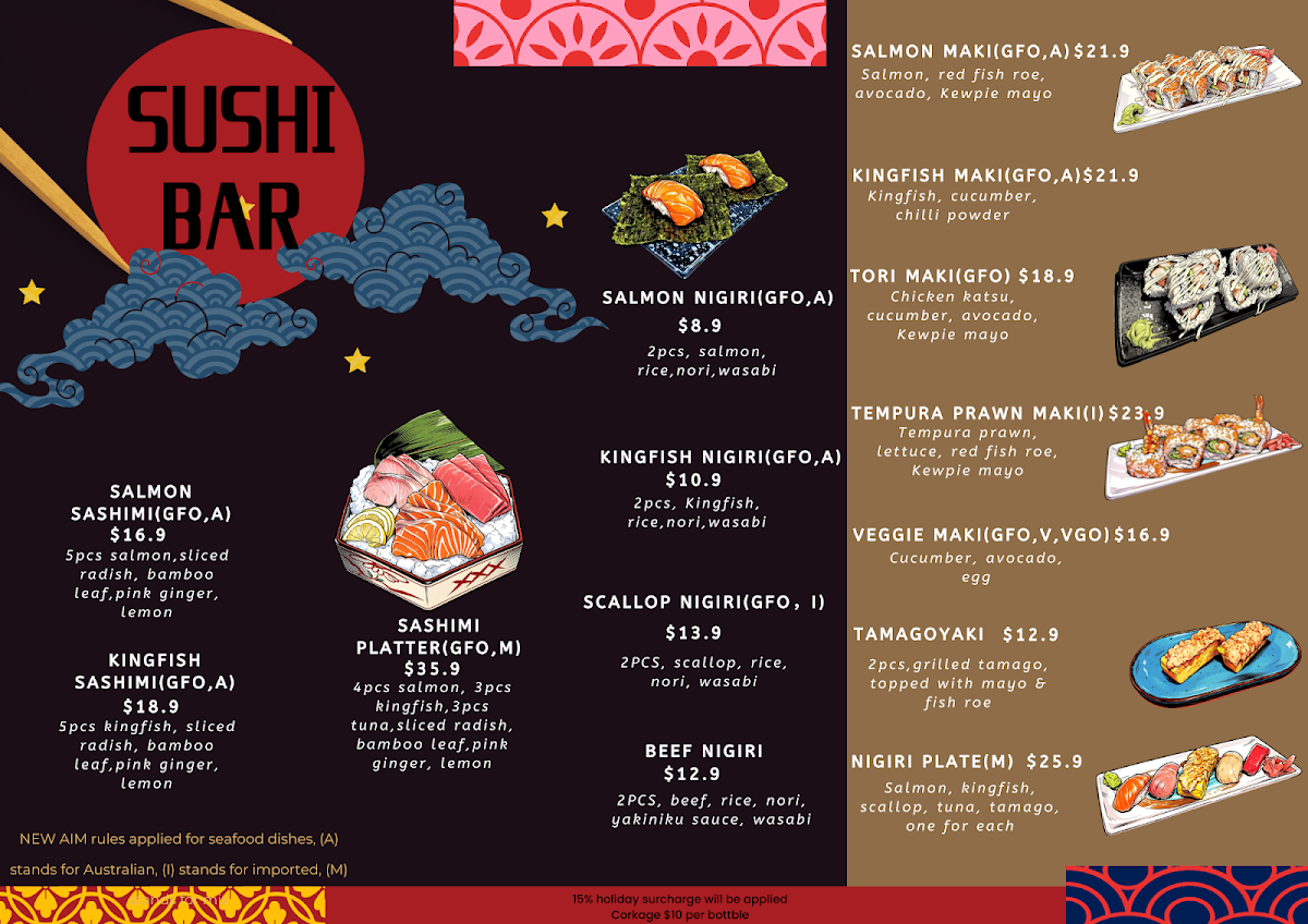 Menu, Kushi Japanese