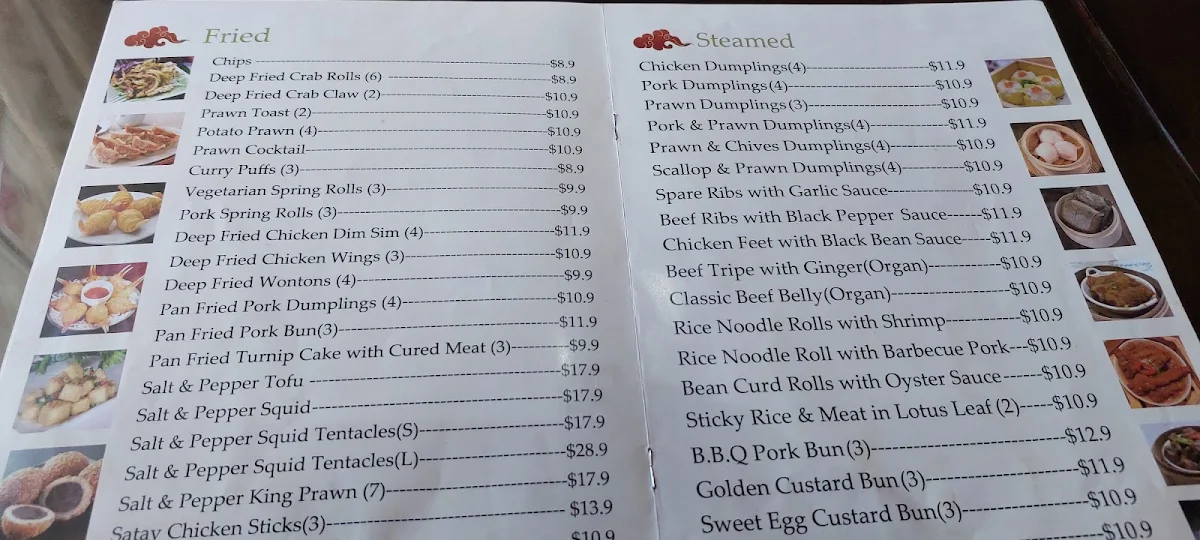 Menu, Happy Dim Sim House