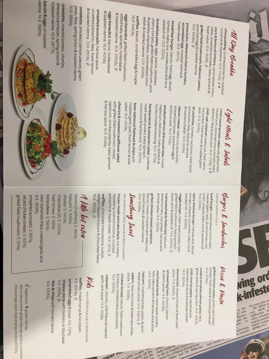 Menu, Stellarossa Aspley