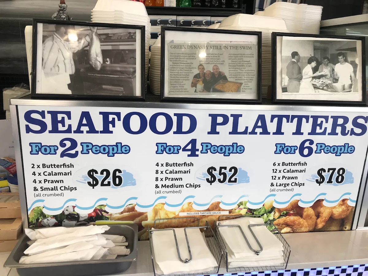 Menu, Sammy's Fish & Chippery