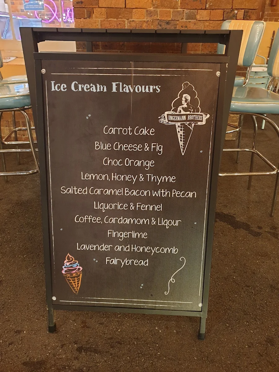 Menu, Ungermann Brothers Ipswich