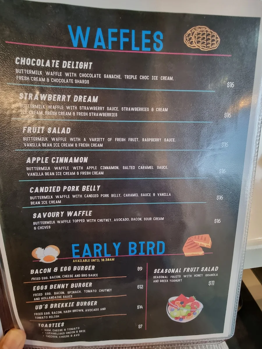 Menu, Ungermann Brothers Ipswich