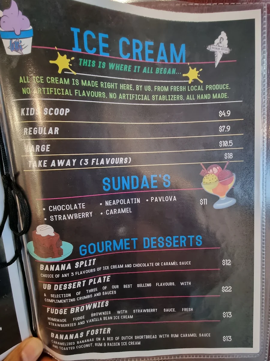 Menu, Ungermann Brothers Ipswich
