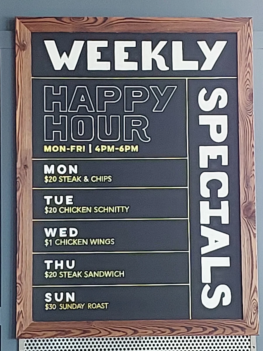 Menu, Kings Cross Hotel