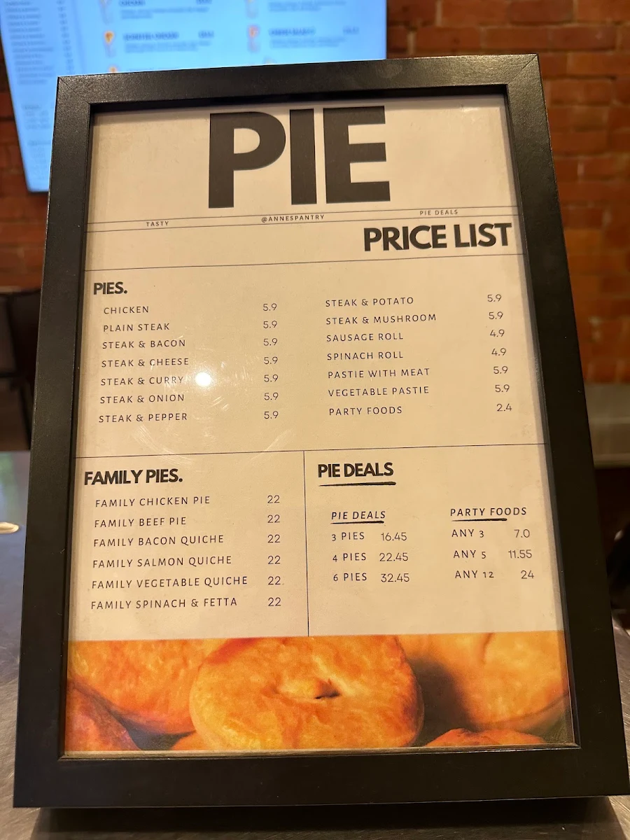 Menu, Anne's Pantry Ashburton