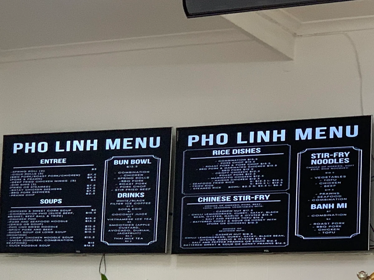 Menu, Pho Linh